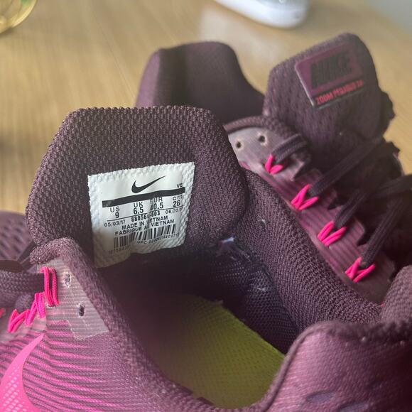 NIKE AIR ZOOM PEGASUS 34 Port Wine Size 9 Purple Sneakers Athleisure Gorpcore - Picture 10 of 12